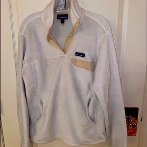 White Patagonia Retool Snap Closure Fleece